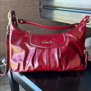 Coach Red Patent Leather Shoulder Bag